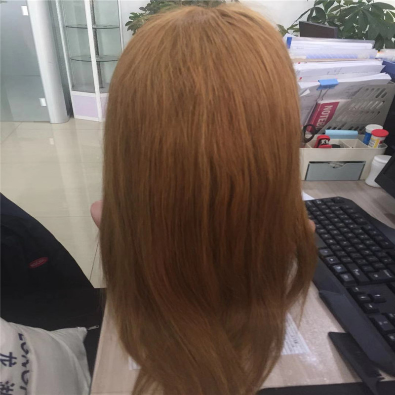 Customized Wig Yellow Color with High Density Front Lace WK086