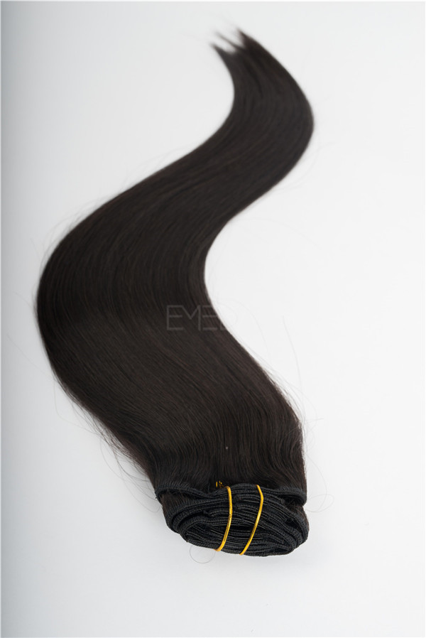 Cheap clip in human hair extensions uk color #1B YJ235