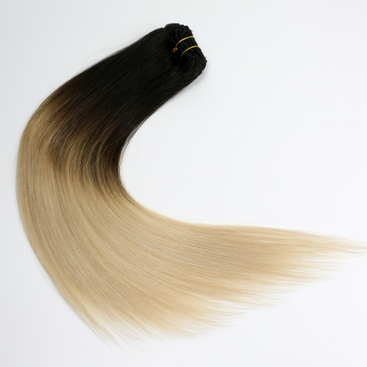 china ombre clip in tape extensions manufacturers suppliers remy double drawn human hair YJ319