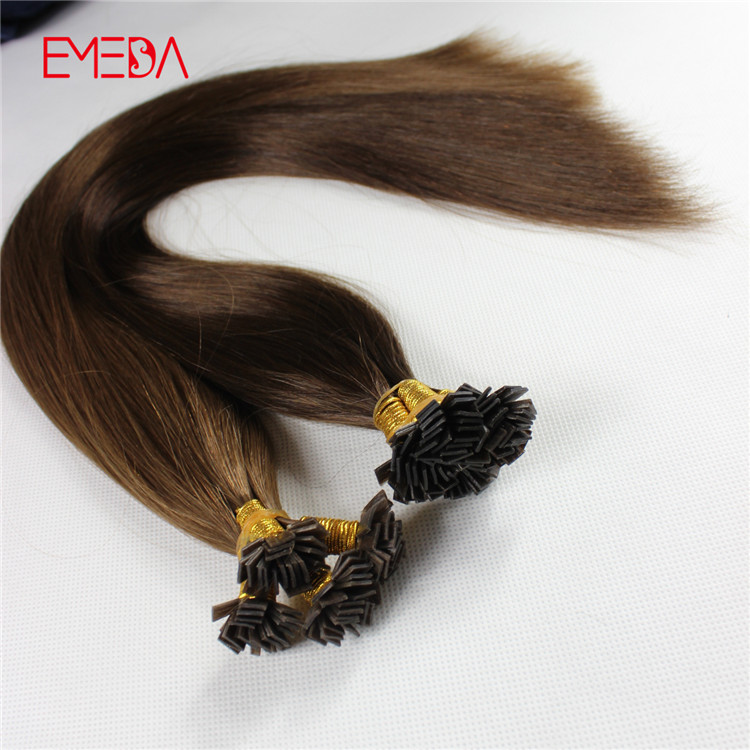 Professional China pre bonded hair extensions hair factory flat tip keratin remy human hair balayage YJ315