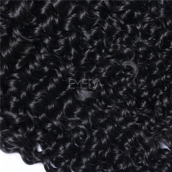 Stock virgin Indian temple hair kinky curly hair weaving, remy hair weft zj0013