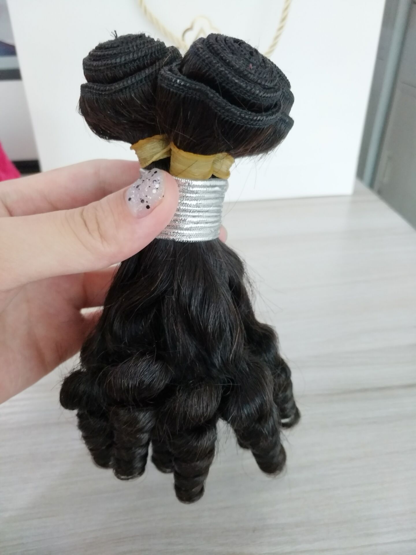 Qingdao Factory unprocessed virgin hair  vendors Afro curl Egg curl hair bundles YL184