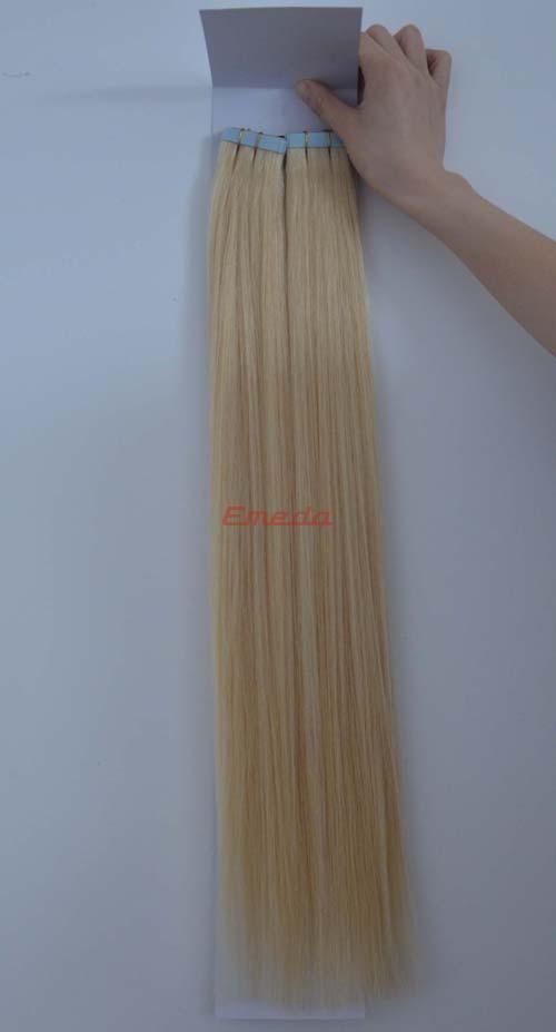 2014 new style brazilian tap in human hair extensions blonde