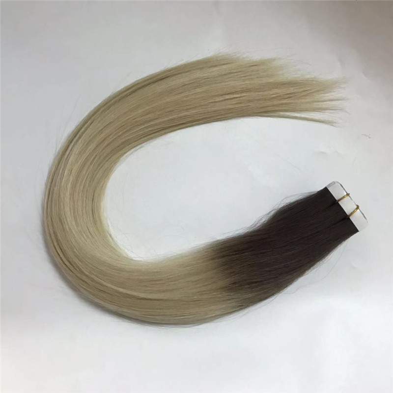 Walker Tape Hair Extension Ombre Color Light Brown and Ice Blonde WK105