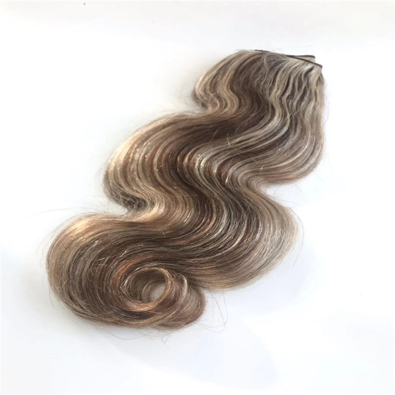 Piano Color Halo Hair Extension with Wire of Body Wave Texture WK065