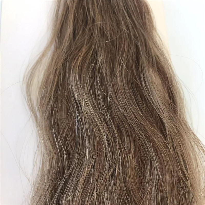 Natural Wave Hand Tied Hair Extension Light Brown with Thick End WK080