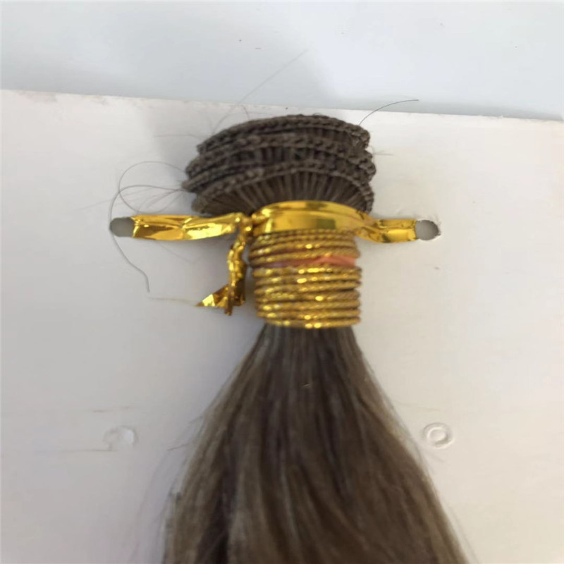 Natural Wave Hand Tied Hair Extension Light Brown with Thick End WK080