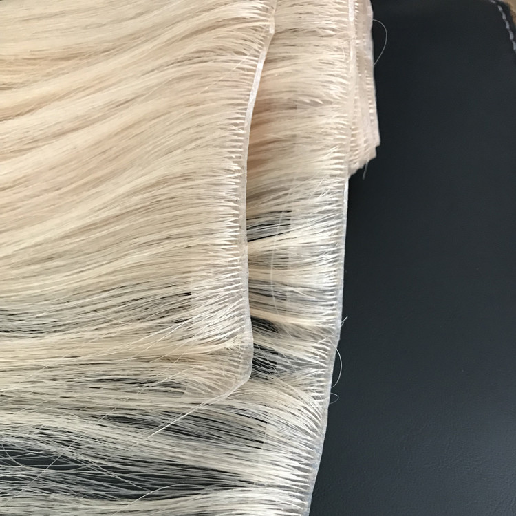 Hand injected to clear thin skin PU weft tied seamless hair extensions YJ 309