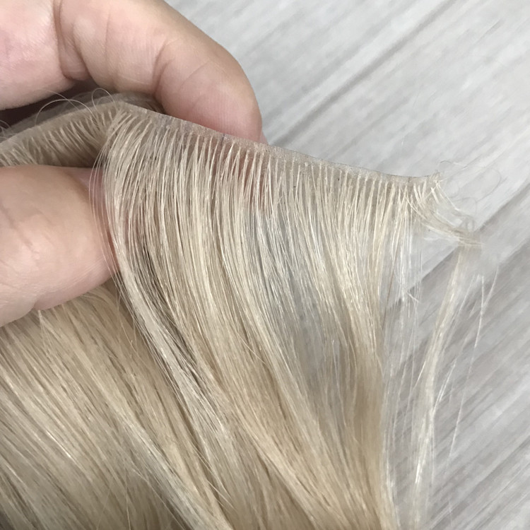 Best hand injected super thin invisible natural skin PU weft seamless hair extensions yj308