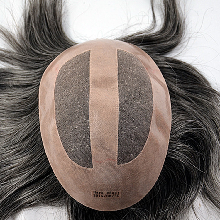Mens glue on hair peace for men toupee hairpiece SJ00215