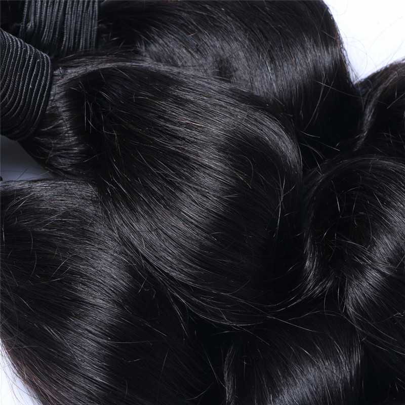 Indian Hair Wholesale Price Loose Wave Hair Weft Natural Color WK044