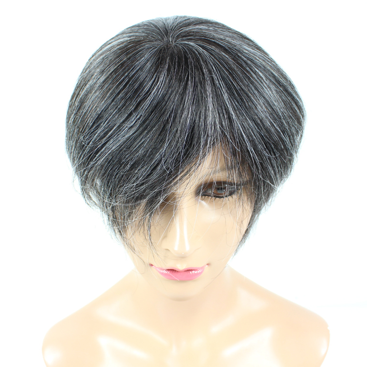 Closure black mens human hair wigs toupee hairpiece SJ00211