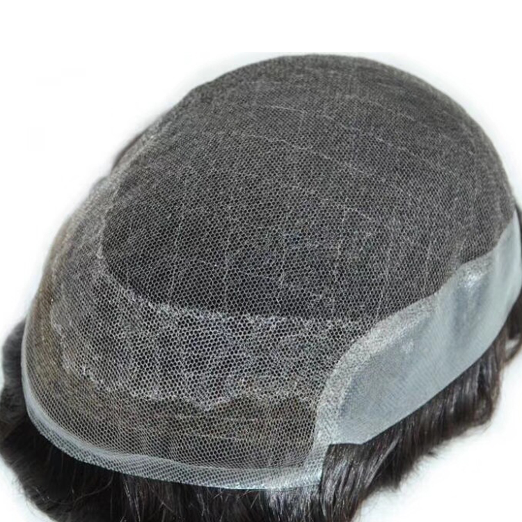 Real mens gray toupee hair online SJ00212