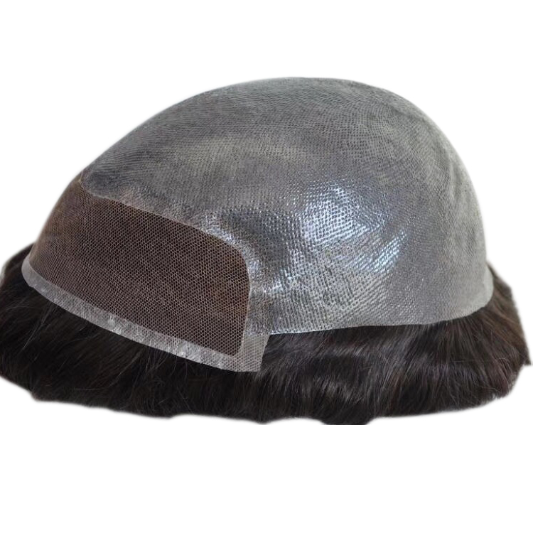 Real mens gray toupee hair online SJ00212