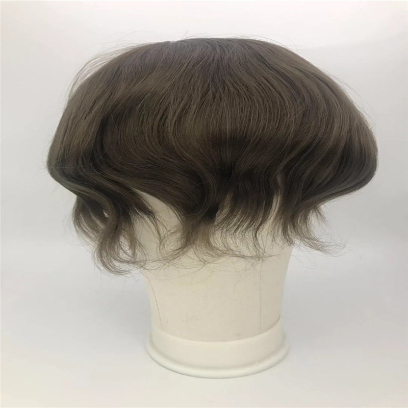 Chocolate Brown Number 4 Full Lace Base Toupee Water Wave WK087