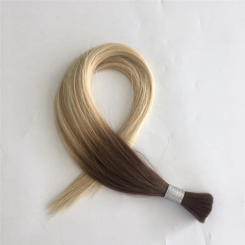 One donor Hair Bulk Best Quality in the World with Ombre Color WK073