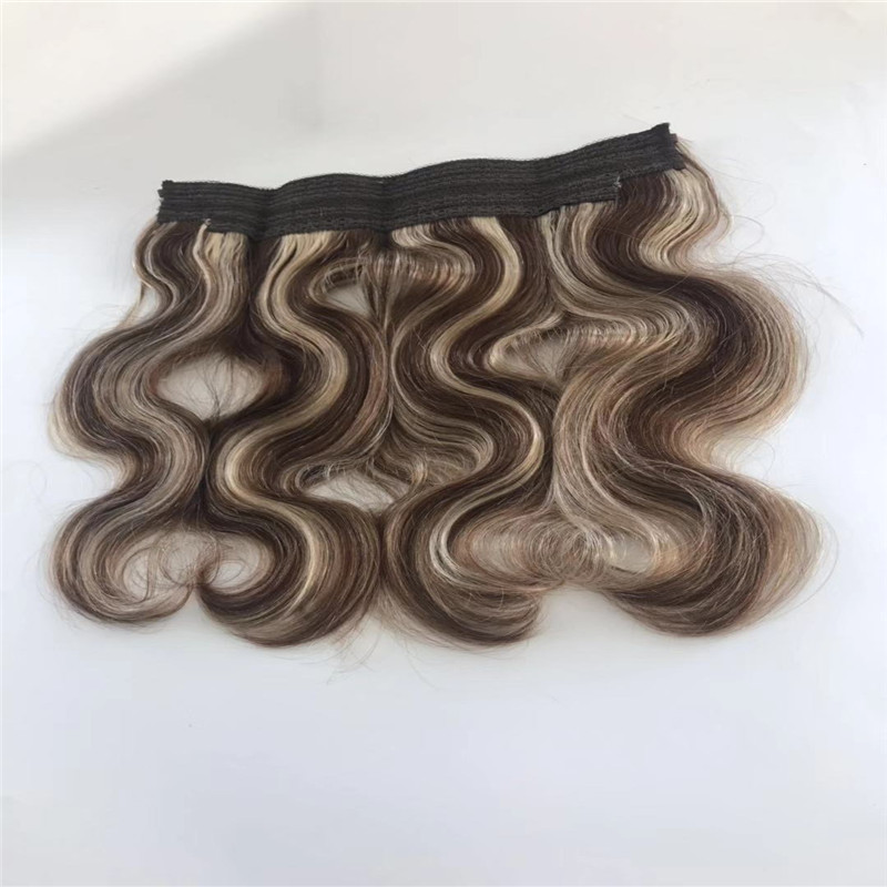 Piano Color Halo Hair Extension with Wire of Body Wave Texture WK065