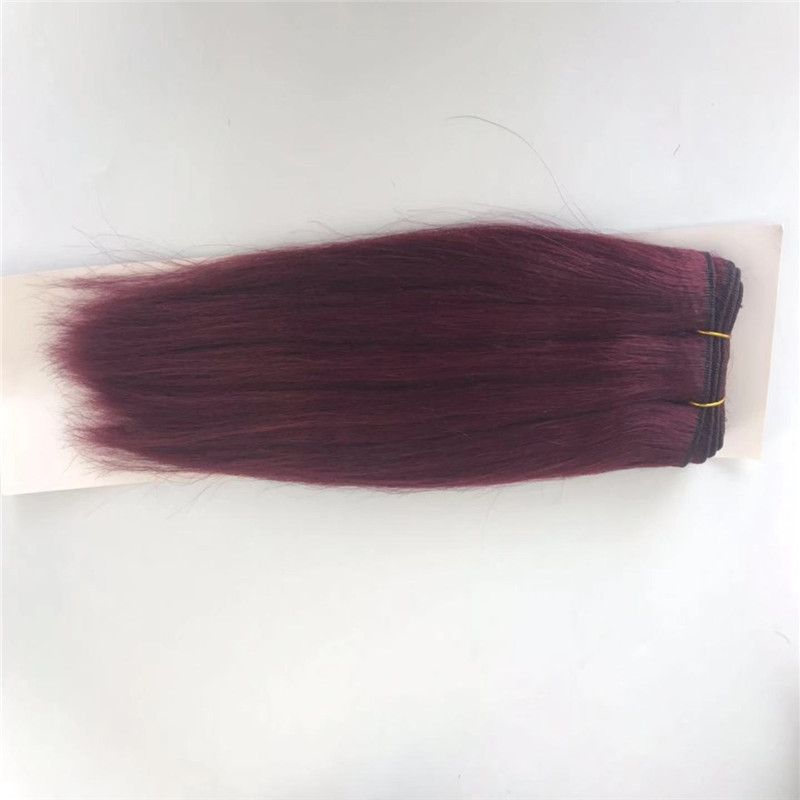 99J Purple Red Hair Weft Yaki Straight Texture Popular in Black Market WK074