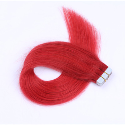 RED Hair tape on,human tape in hair,tape in human hair extentions HN372