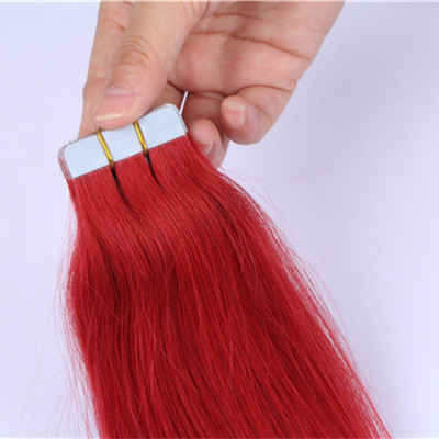 RED Hair tape on,human tape in hair,tape in human hair extentions HN372