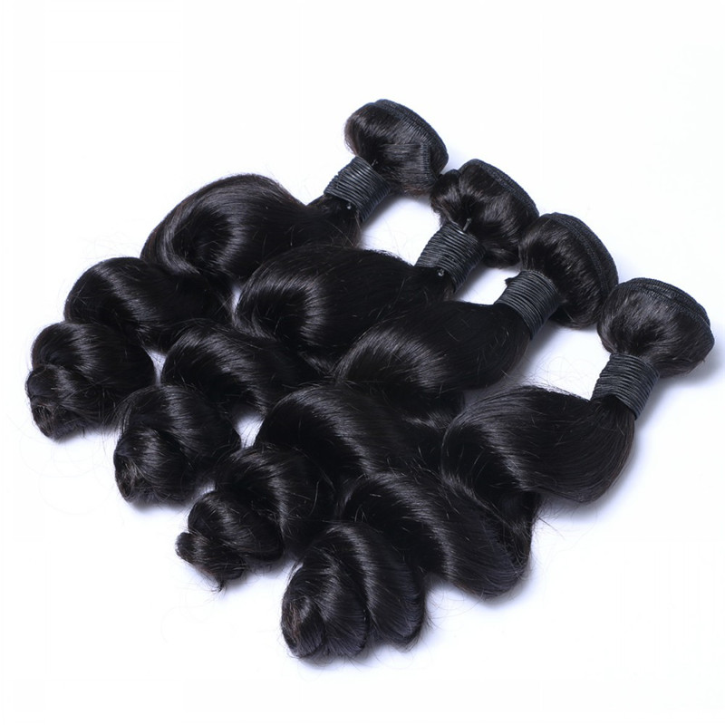 Indian Hair Wholesale Price Loose Wave Hair Weft Natural Color WK044