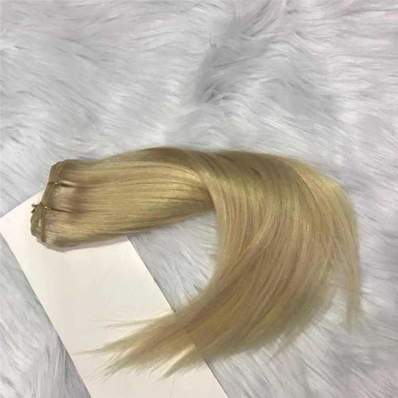 Light Yaki Straight Hair Bundle Brazilian Weave 3 Bundles with Closure WK077